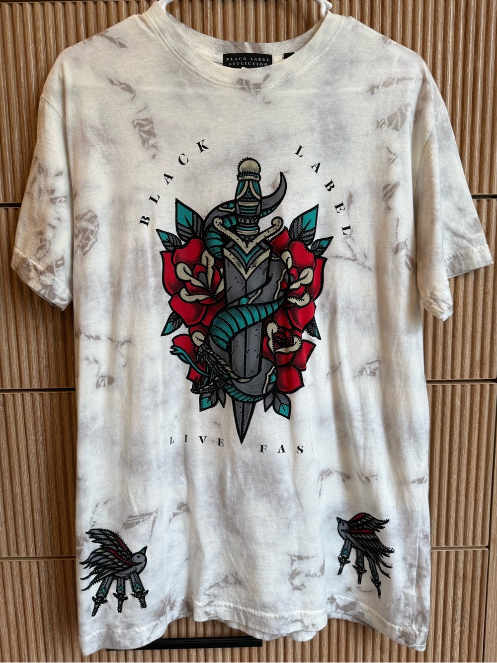 White & Grey Black Label Affliction T-Shirt